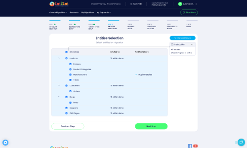 Click to enlarge the image Selecting Data for Migration