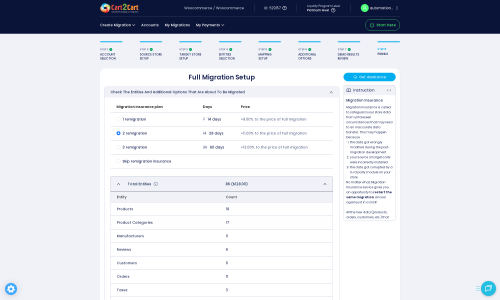 Click to enlarge the image Full Migration Setup and Insurance