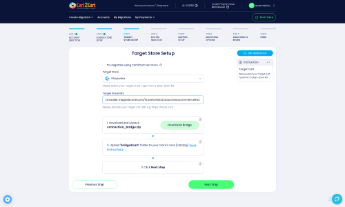 Click to enlarge the image Target Store Setup with Connection Bridge