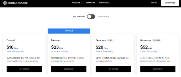 Squarespace Pricing